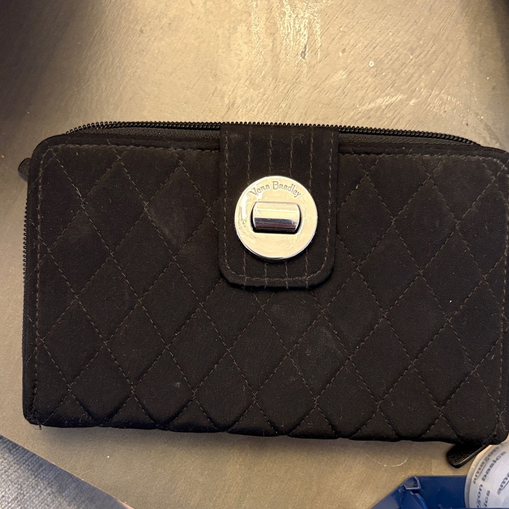 Vera Bradley Black Quilted Clutch